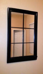 6 Lite Satin Ebony Mirror Window