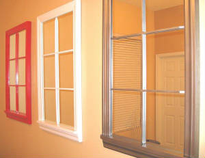 Red, Pewter & White 6 Lite Mirror Windows